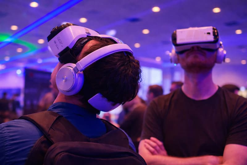 VR headset and controllers ready for a session